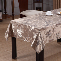 Nappe en PVC métallique argentée à motif floral RNPT, avec support tissé, imperméable et résistante à la chaleur, pour table à manger