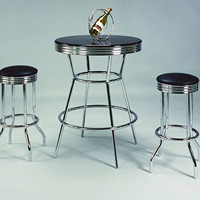 Ensemble de table et tabouret de bar noir en métal, personnalisé, pour restaurant, pub en plein air