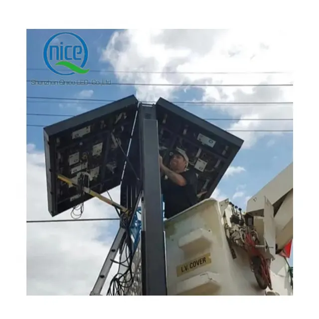 Không thấm nước LED Đăng ngoài trời đầy đủ màu sắc video quảng cáo Màn hình hiển thị hai mặt LED lập trình tin nhắn kỹ thuật số bảng hiệu