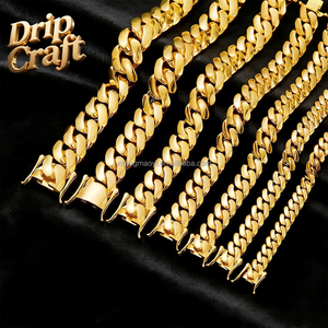 Cadena Cubana Hip Hop de 14k-18k, Acero Inoxidable 904L, Hebilla de Cabeza de Dragón con Baño Electrolítico Encriptado, Collar Redondo con Acabado Pulido - Product Image 2