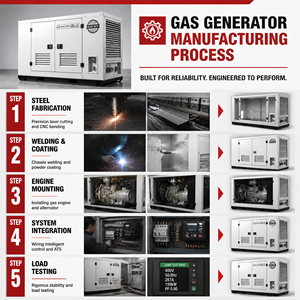 Groupe électrogène diesel Perkins Yuchai SDEC Weichai Cummins 50kW 80kW 100kW 120kW, alimentation directe usine avec ATS 50Hz/60Hz - Product Image 1