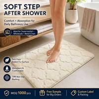Tapis de salle de bain moderne rayé en fausse fourrure de lapin douce, 1200 GSM, antidérapant, absorbant, avec support TPR écologique, pour la maison et l'hôtel