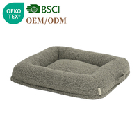 Hundebett-Hersteller Maßgefertigtes Modernes Modisches Taupe-Hundebett aus Gewebtem Stoff, Wasserdichtes Hundekissen mit Rutschfestem Boden