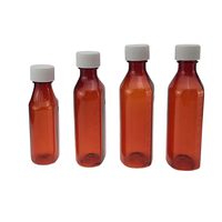 Médecine plastique vide ambre de haute qualité 1oz 2oz 4oz 6oz 8oz 12oz bouteille de liquide ovale