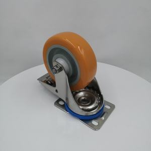 Langlebiger 3 4 5 Zoll Industrie-Wagenwagen Drehgabel-Foren-Edelstahlhalterung Edelstahl-Rolle starr Polypropylen TPR hartes <span class=keywords><strong>PU</strong></span>-Rad - Product Image 2