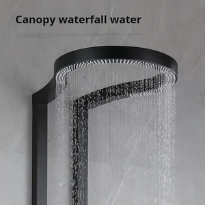 <span class=keywords><strong>Doccia</strong></span> Multifunzione 5-in-1 con Cascata, Spruzzatore Circolare, Funzione Massaggio Delicato, in Acciaio Inox Nero, <span class=keywords><strong>Doccia</strong></span> a Cascata in Ceramica - Product Image 3