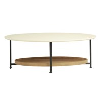 Table basse ronde blanche avec étagère, fabrication professionnelle en chine