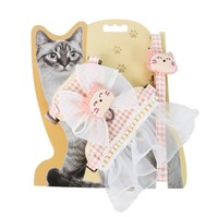 Vente en gros d'accessoires personnalisés pour animaux de compagnie Vêtements de mode de luxe Jupe de chien et chat Nœud papillon Harnais pour animaux de compagnie Laisse pour petit chien et chiot