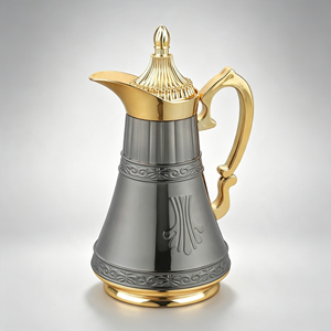 Carafe Dallah Arabe <span class=keywords><strong>Creed</strong></span> Unified 0.6L & 1.0L, Ensemble Double, Coque Métallique, Intérieur en Verre, pour Ramadan Iftar, Gulf Mart, Achat en Gros - Product Image 2