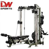 Mesin Gym DW SPORTS All-in-One Functional Trainer Cable Crossover dengan Bench & Leg Extension yang Dapat Disesuaikan, Berbahan Metal, Unisex