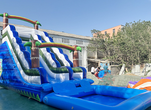 Château Gonflable Extérieur pour Enfants et Parents, Aire <span class=keywords><strong>de</strong></span> Jeu avec Trampoline, Château Gonflable Épais en PVC Résistant à l'Usure avec Toboggan pour Fêtes - Product Image 2