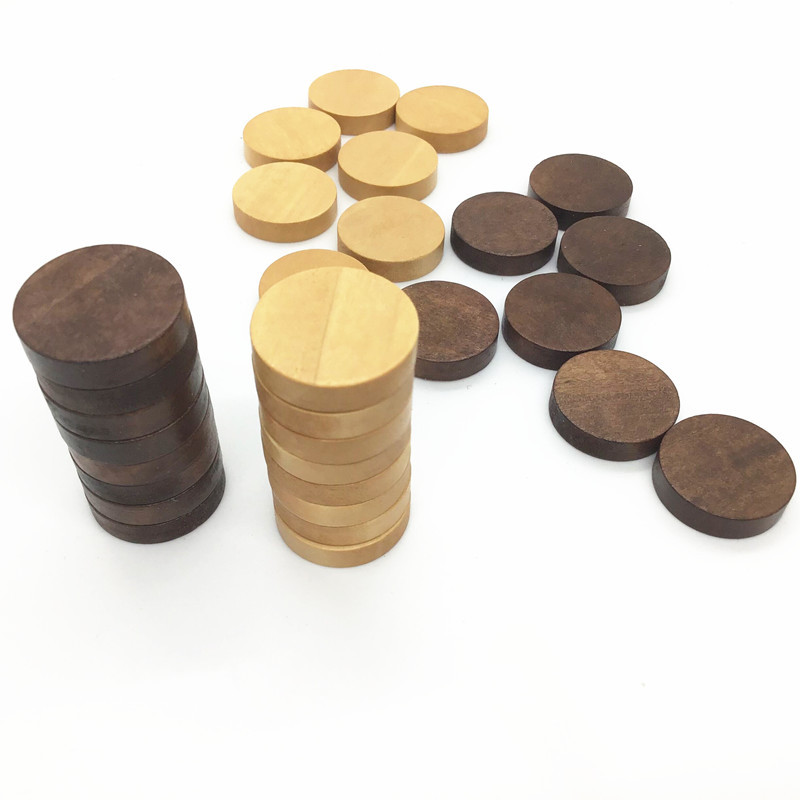 Piezas De Backgammon De Madera De Boj De 35 Mm – Set De Lujo Con Dados Y Bolsa De Terciopelo