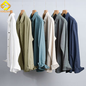 Camicia di <span class=keywords><strong>lino</strong></span> 100% da uomo a manica lunga in puro <span class=keywords><strong>lino</strong></span> Casual <span class=keywords><strong>Slim</strong></span> da uomo abito da uomo <span class=keywords><strong>camicie</strong></span> estive comode e Casual di alta qualità - Product Image 1