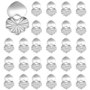 Pendientes de tuerca de aleación de cobre con forma de corazón para tapones para los oídos, accesorio de moda unisex, otoño 2024 - Product Image 3