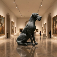 Sculpture géante en bronze d'un grand bouledogue allemand - Création sur mesure grandeur nature avec options personnalisées, sculpture en bronze
