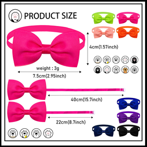 Cross-border New Solid Color Polyester Winter Classic Pet Bow for <b>Dogs</b> Adjustable Universal Color - Product Image 5