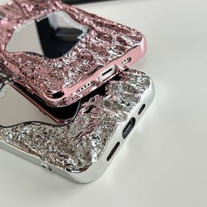 Étui miroir plissé de style designer, forme irrégulière, compatible avec l'étui pour iPhone 16, nouveauté pour iPhone 17 Pro Max, 15/14 - Product Image 6