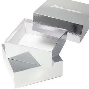 Custom logo Luxury Men Belt Gift Paper <strong>Box</strong> Bright <strong>Silver</strong> Cardboard Paper <strong>Box</strong> with Lid - Product Image 5