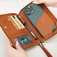 Sac de rangement pliable imperméable en PU anti-vol RFID pour câbles de données de voyage, organisateur d'accessoires électroniques au design tendance