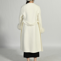Manteau en cachemire grande taille pour femme, blouson à col en fourrure de renard, en laine, à la mode, nouvelle collection hiver 2020