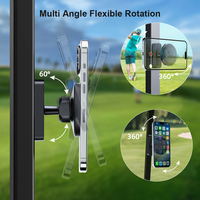 Support magnétique pour téléphone de voiturette de golf avec conception anti-vibration pour un swing stable et l'enregistrement vidéo, compatibilité universelle des smartphones