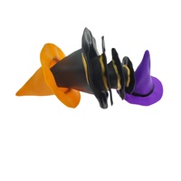 Assortiment de mini-chapeaux de sorcière en PVC souple mat de style européen, noir, violet, orange, décorations de table pour fête d'Halloween