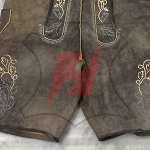 กางเกงหนังบาวาเรียนแบบดั้งเดิมสำหรับผู้ชาย ทำจากหนังแท้ พร้อมงานปัก ปรับขนาดได้ - Product Image 5