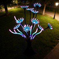 Lumière LED en forme d'arbre de chrysanthème à neuf queues de renard fantastique avec effet de dégradé de couleurs pour la décoration de jardin et de parc en extérieur