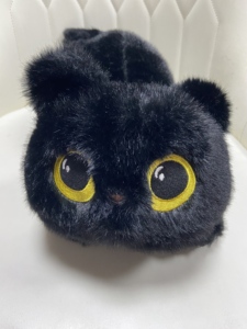 Soft Fluffy Black Cat Plush Toy Big Eyes Cute Kitten <b>Doll</b> Home Bedroom Decoration Birthday Gift - Product Image 2