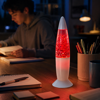 Lampe de table fusée moderne à LED à changement de couleur, à piles, en ABS, avec bouton manuel, pour chambre d'enfant, veilleuse domestique