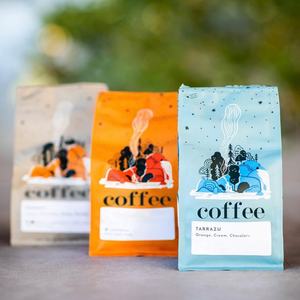 Sacs d'emballage alimentaire mats imprimés sur mesure, gaufrés, à fond plat, avec valve, pour 250g de café, protéines en poudre, gelée, en plastique - Product Image 1