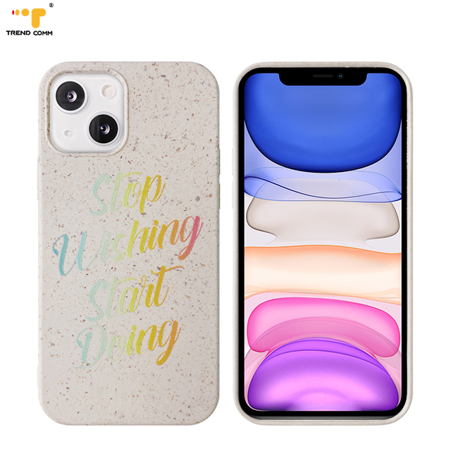 BPA Free Biodegradable Custom Designs UV Printing Matte Covers Pure Black Phone Case for iPhone 13 Mini