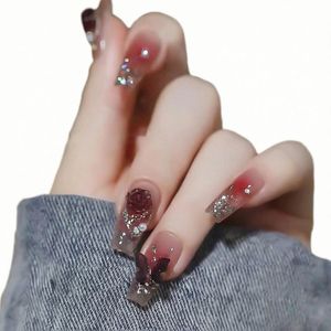 Juego de 24 Uñas Postizas Largas de ABS Morado, Estilo Ataúd Francés, Precio de Fábrica al por Mayor para Aplicación en Uñas - Product Image 1