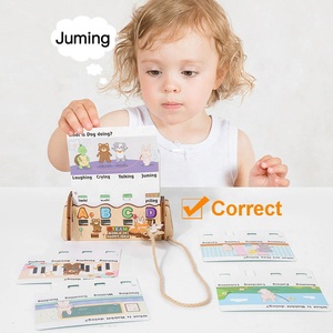 Cartes éducatives pour tout-petits, apprentissage de l'alphabet et des <span class=keywords><strong>mots</strong></span>, jouet Montessori, pensée logique, jeu de cartes à associer, déverrouillage, cartes flash - Product Image 5