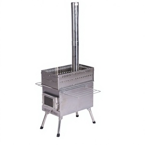 Tente de camping créative et pratique pour pique-nique en plein air, sauna pliable, poêle à bois en acier inoxydable, déflecteur de vent, éclairage pour 3 à 5 personnes - Product Image 1