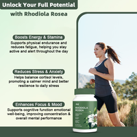 Suplemen Kapsul Ekstrak Rhodiola Rosea Label Pribadi OEM, Suplemen Herbal Vitamin Kelas Makanan