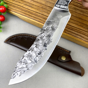 มีดใบตายเหล็กกล้าไร้สนิมด้ามไม้ทำมือ คมสำหรับใช้ในบ้าน ใช้เอาตัวรอดกลางแจ้ง หั่นกระดูก หั่นเนื้อ หั่นผลไม้ - Product Image 4