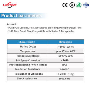Konektor Linkhive FGG Plug Multipole 2-32Pin Tahan Air Seri T Berlapis Emas Kuningan Sistem Dorong-Tarik Self-latching Kompatibel dengan Lemo - Product Image 5