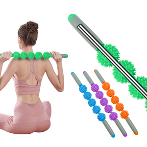 男女兼用エクササイズトレーニング痛みを和らげるボディ筋肉リラックスギアPVCヨガマッサージローリングスティックハンドヘルドセラピーバックフット - Product Image 4