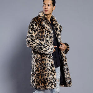 Cappotto con colletto da uomo in pelliccia di leopardo in pelliccia sintetica cappotto caldo autunno e inverno nuovo stile - Product Image 4