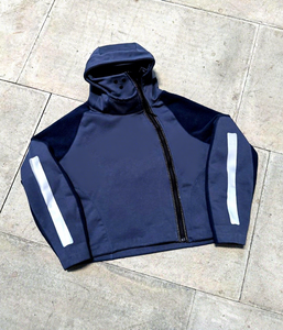 Ensemble de survêtement à capuche personnalisé pour hommes, couleur unie, réfléchissant, thermique, veste zippée et pantalon de sport d'hiver, vente en gros - Product Image 6
