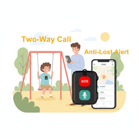 Localizador GPS con Alarma de Caídas para Personas Mayores con Alzheimer, Mini Rastreador Impermeable con Voz Bidireccional, Sin Cuota Mensual