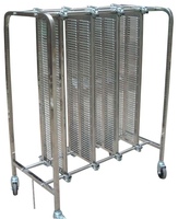 Chariot de stockage industriel antistatique Leenol OEM personnalisable à quatre roues pour cartes PCB, chariot de circulation réglable