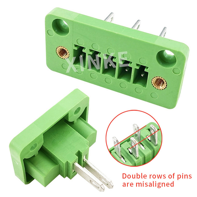 3.81mm Pitch Through-Wall Solderless Female Socket with Flange Panel Mount, Tool-Free Connection, Industrial Receptacle
