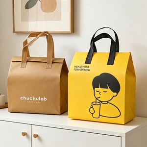 Sacs isothermes pour emporter les glaces, en non-tissé laminé écologique, avec poignée renforcée, couleurs vives, logo personnalisé - Product Image 3