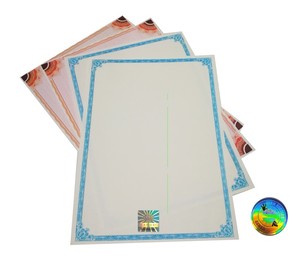 <span class=keywords><strong>Certificato</strong></span> di stampa della carta di sicurezza di progettazione personalizzata dell'ologramma di stampa a caldo - Product Image 1