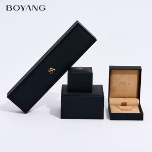 Scatola Regalo per Gioielli Boyang Personalizzata con Logo, Lussuosa Confezione Nera per Anelli, Collane, Bracciali e Orecchini - Product Image 3