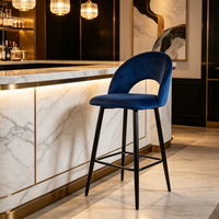 Chaise de bar personnalisée en velours, design moderne du milieu du siècle, pour appartement, bar à domicile, tabouret haut, restaurants, chaise de salle à manger de haute qualité