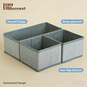 Ensemble de 3 bacs de rangement personnalisables, organiseur de tiroir multi-usages, design ergonomique - Product Image 1