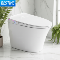 Siège de toilette intelligent chauffant avec capteur d'intérieur, en céramique, à siphon en S, pour toilettes de luxe de villa